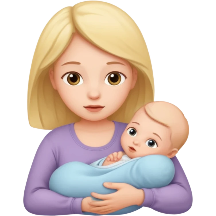 newborn baby with mother emoji