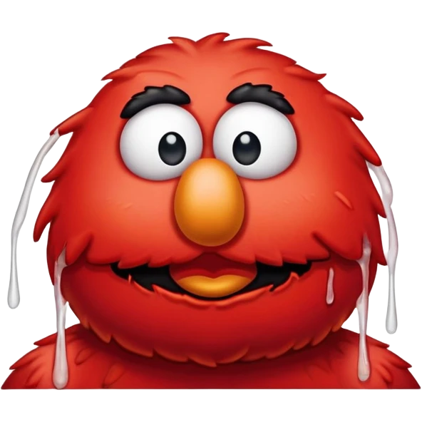 A sad Elmo with tears in his eyes, looking down emoji