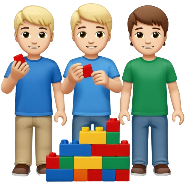 boys playing with legos full body emoji