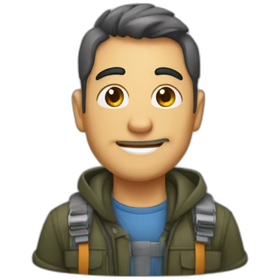 homem calco com sobrancelha junta emoji