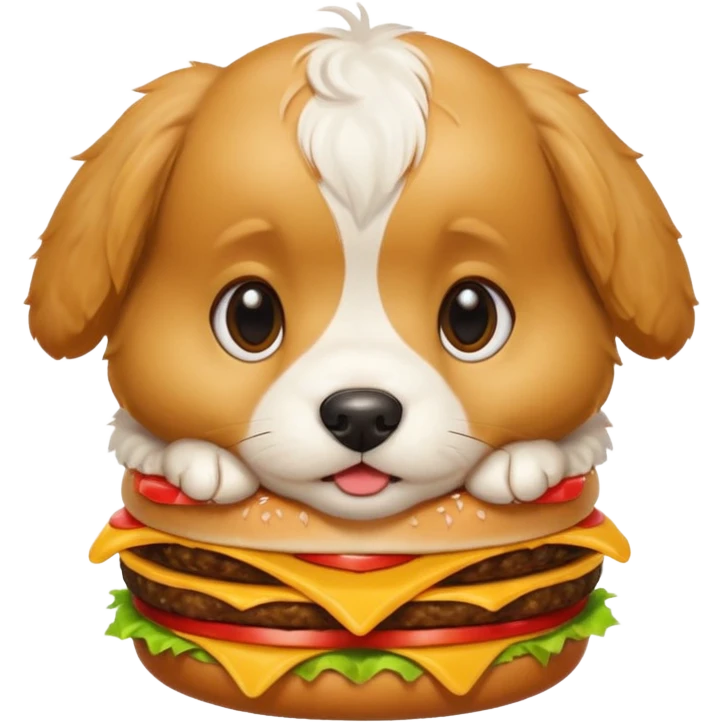 Cute Puppy eating Mcdonalds emoji