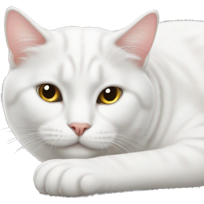  white Cat lying down emoji