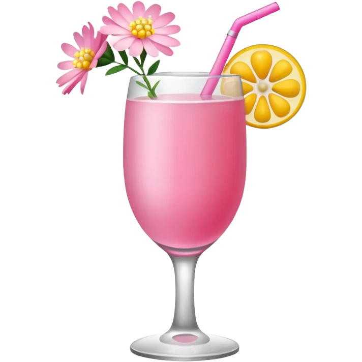 Pink Mimosa drink with flower  emoji