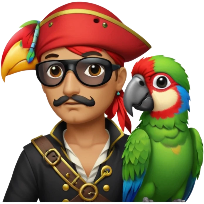 pirate and parrot emoji