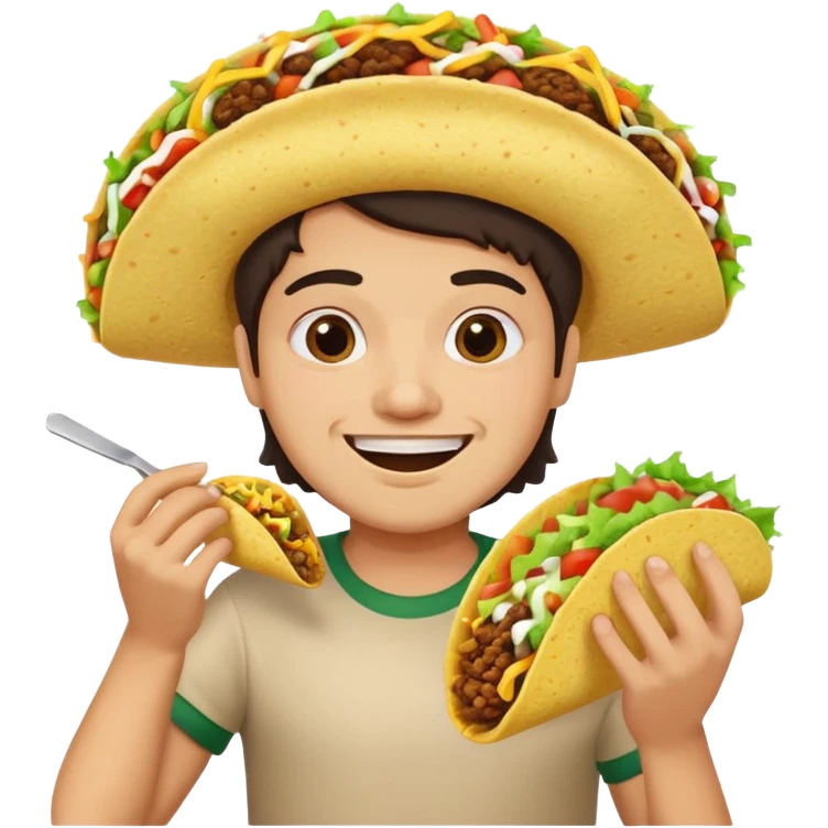 A Mexican eating a taco and making a mess  emoji