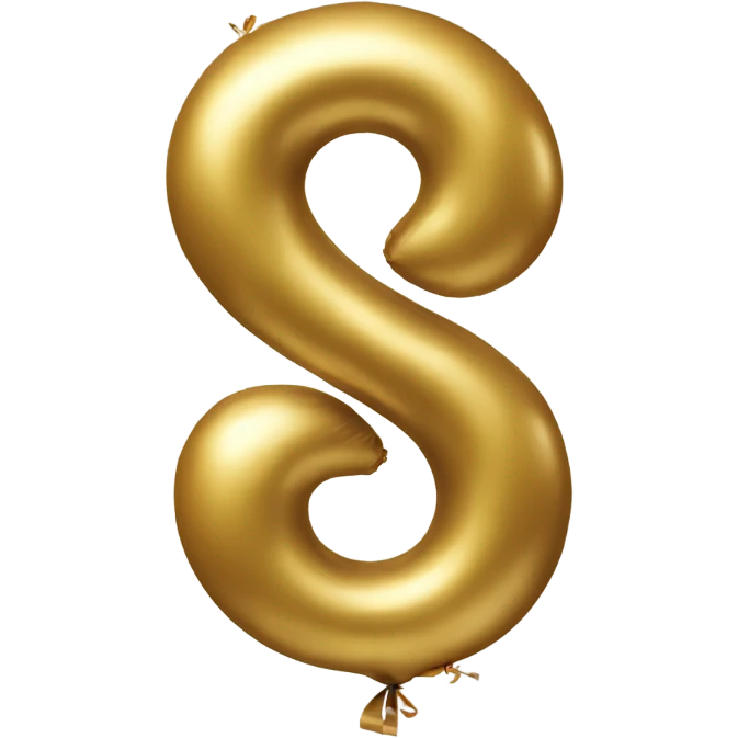 Number eight Golden balloon emoji