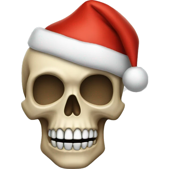 skull with christmas hat emoji