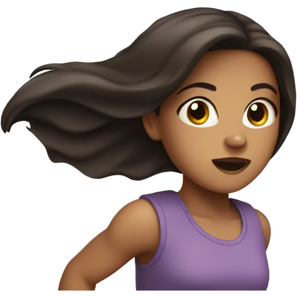 dark brow hair girl running emoji