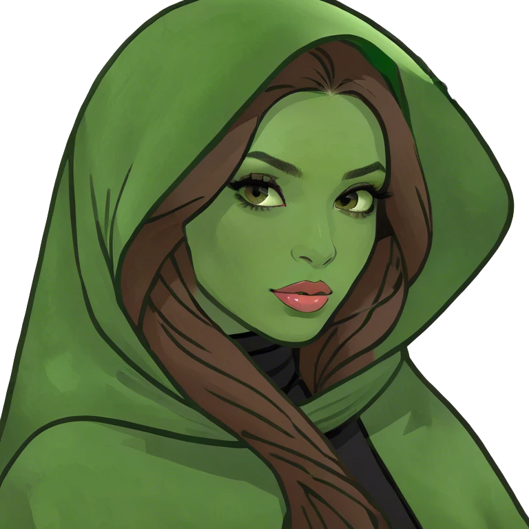 Beautiful girl with long brown hair with beautiful lips in abaya  emoji