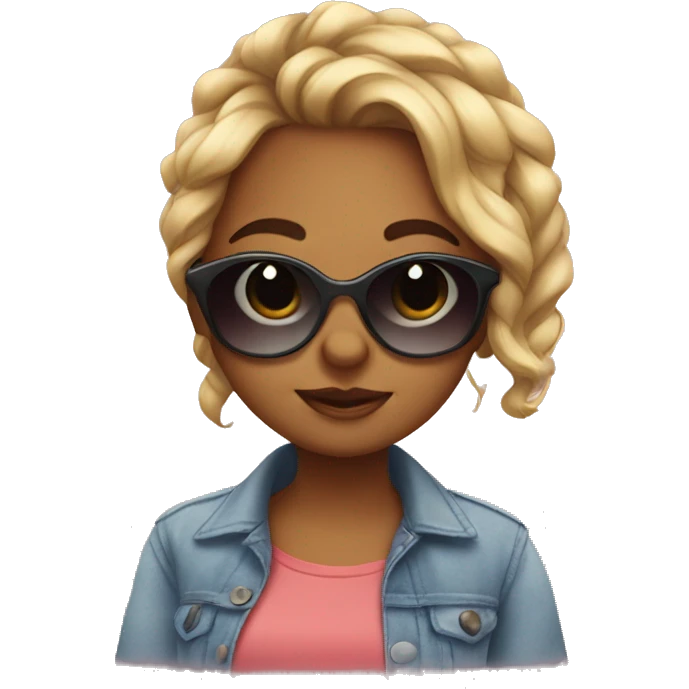 cutesiest girl with sunglasses  emoji