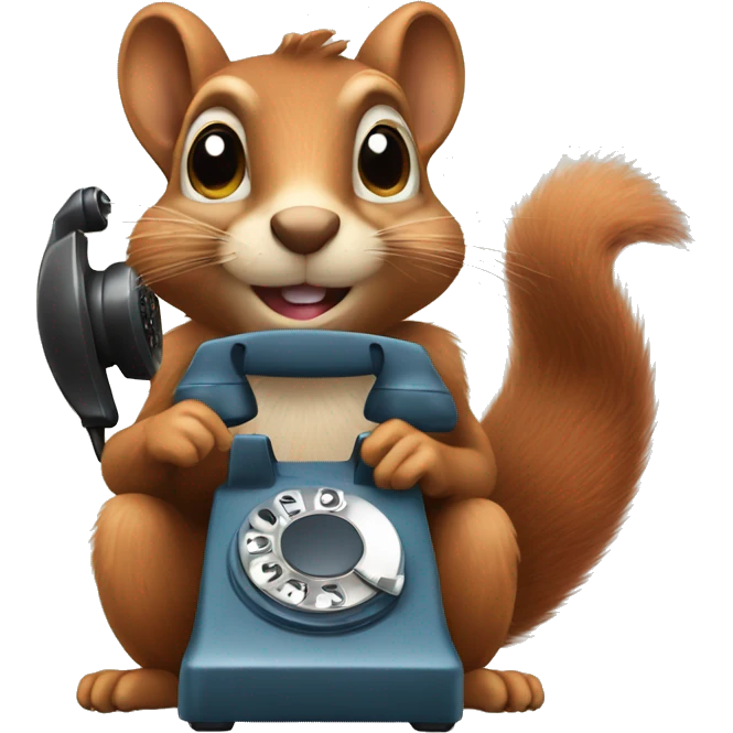 Squirrel with an old telephone emoji