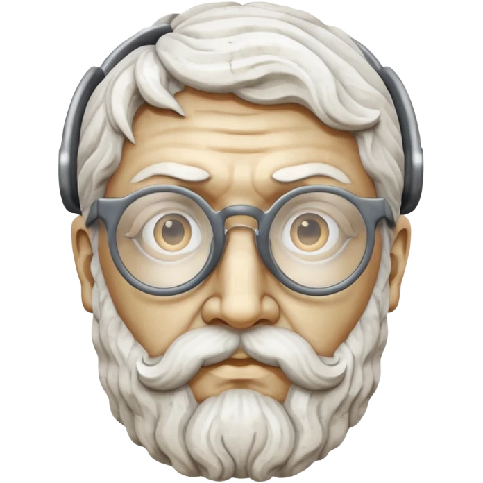 marble greek statue head  with spectacles emoji