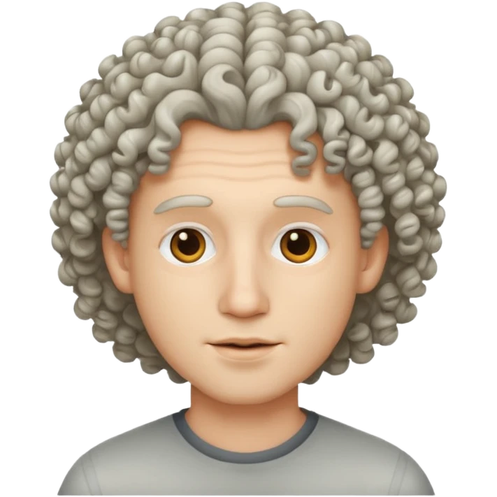 a man, white skin, curly hair emoji