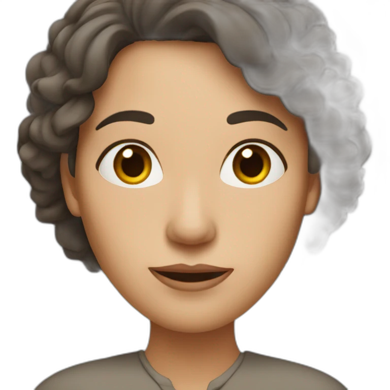middle age woman with long dark brown hair emoji