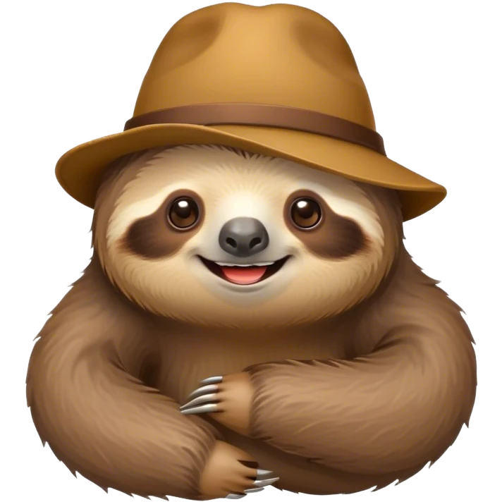 Sloth with hat emoji