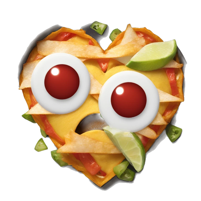 Red heart eyes on chilaquiles emoji