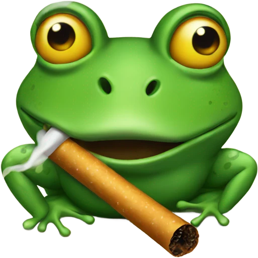 Frog smoking  emoji
