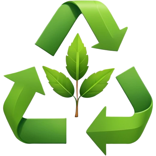 green leaf and recycling arrows symbolizing sustainability in logistics emoji