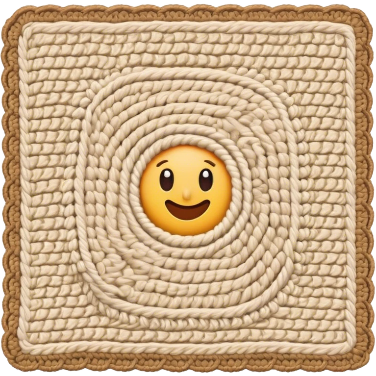 crocheted beige blanket emoji