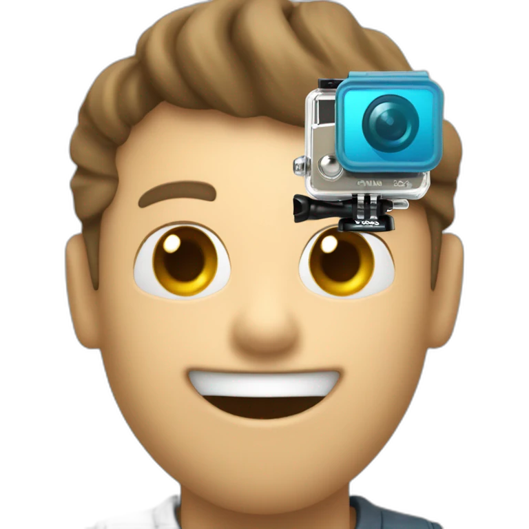 Blurred face with GoPro in hand emoji