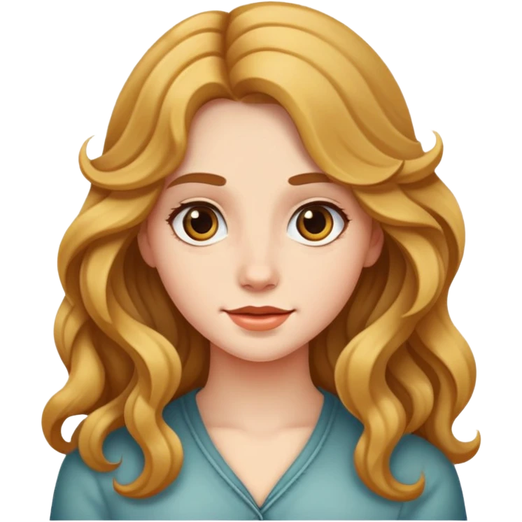 A girl with long wavy hair emoji