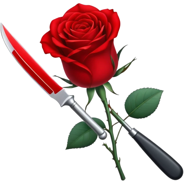 Rose and knife emoji