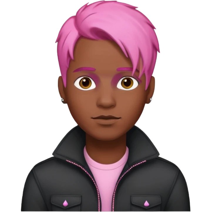  balck amn pink haired man emoji