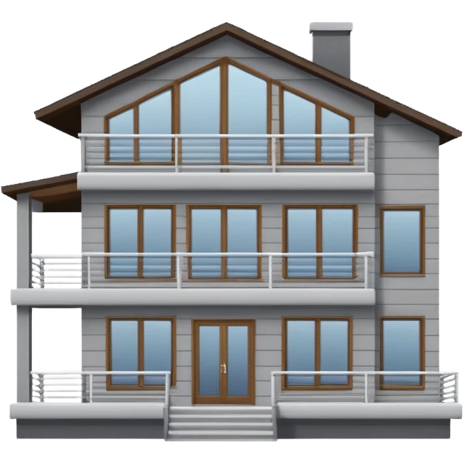 Generate a modern looking house, with grey wood panels on the outside, 2 floors emoji