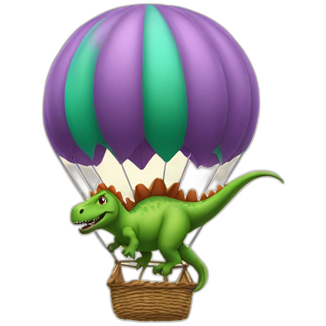 dinosaur in a hot air balloon emoji