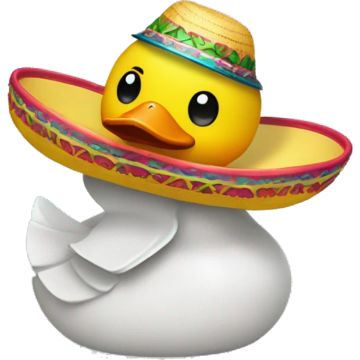 Rubber duckie wearing a sombrero emoji