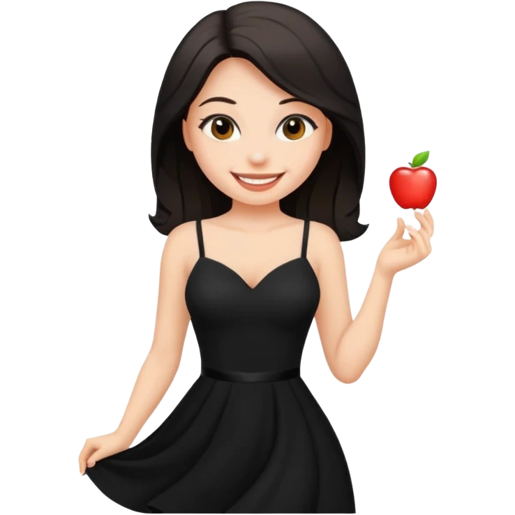 Sexy girl in a black dress emoji