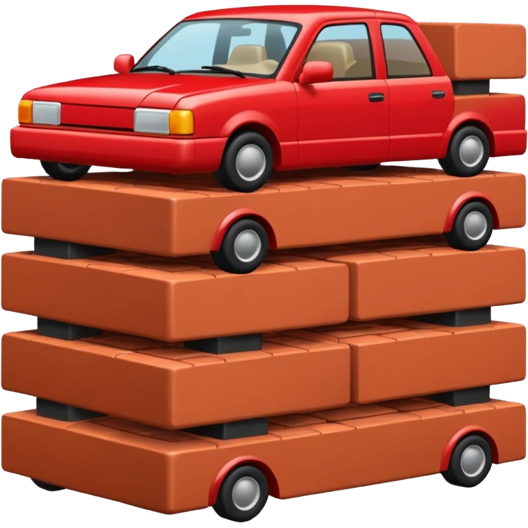 An auto which is full of bricks emoji