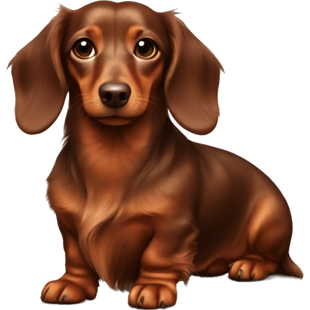 dachshund longhair copper brown emoji