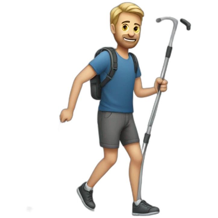 english man with crutches emoji