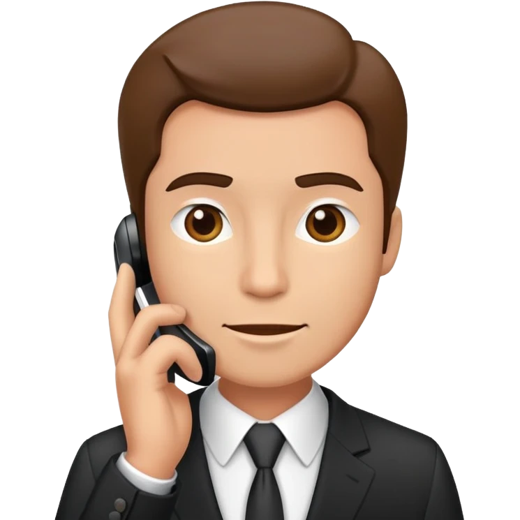 Professional salesman in business suit talking on smartphone emoji