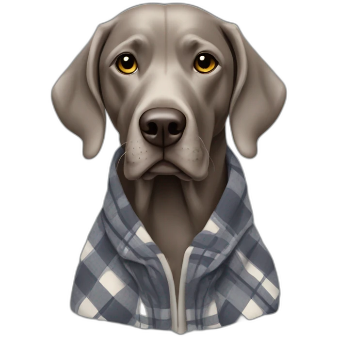 Braque de weimard avec un plaid emoji