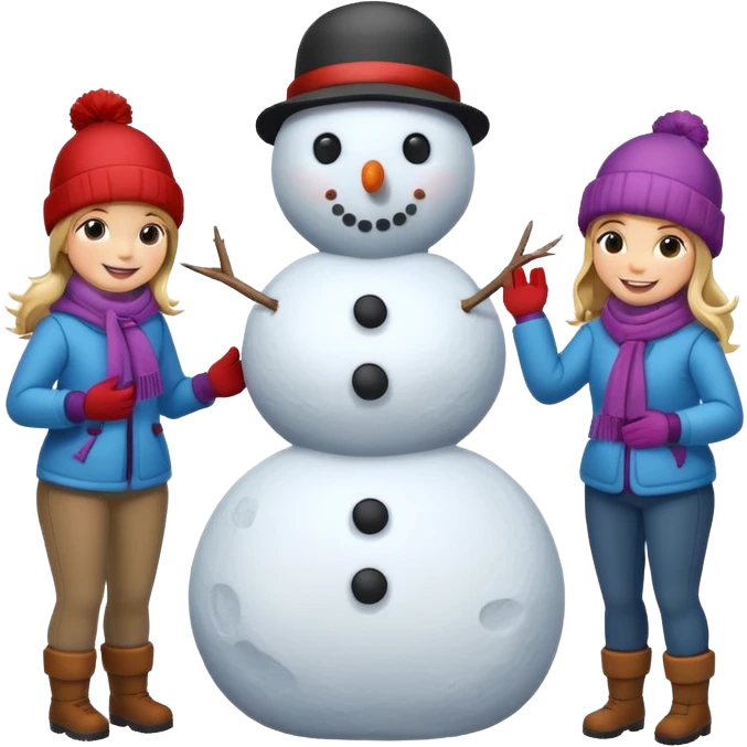 people making a snowman emoji