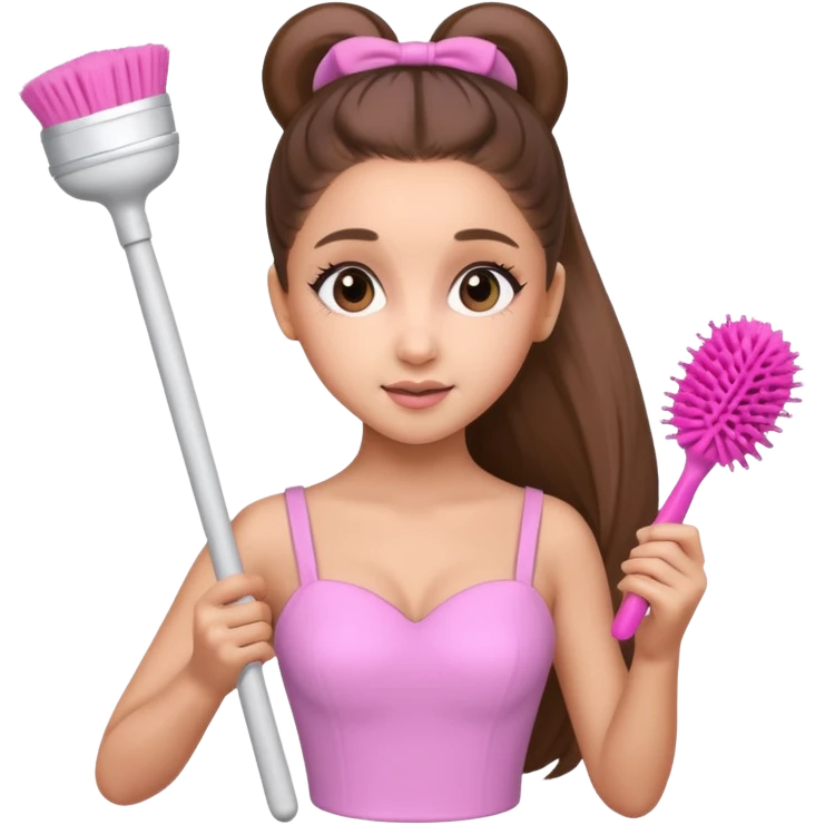 ariana grande holding toilet brush emoji