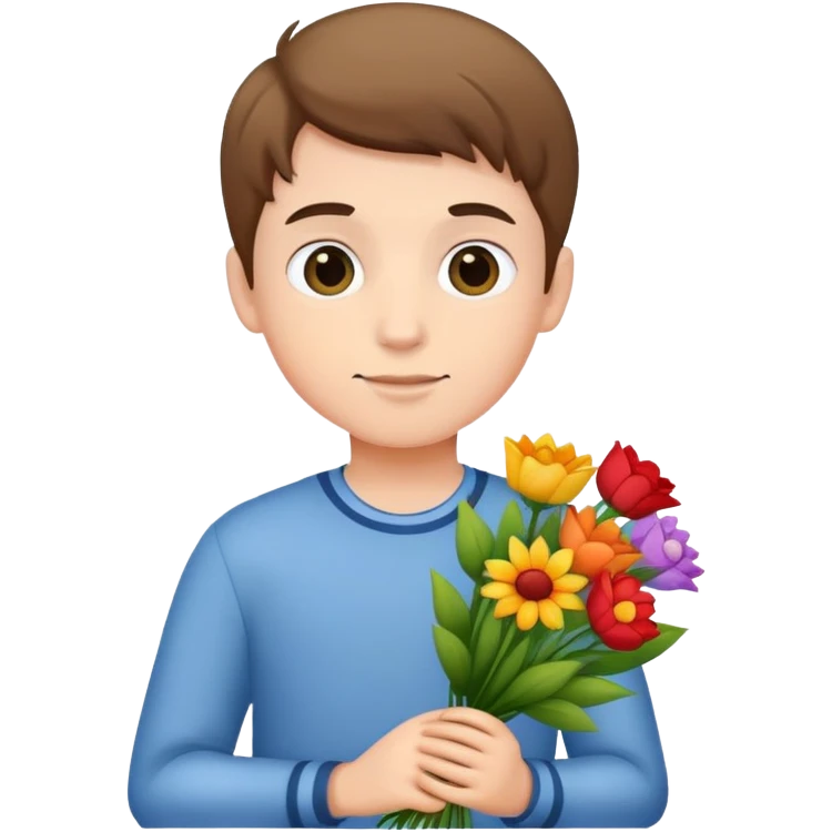 garçon avec bouquet  emoji