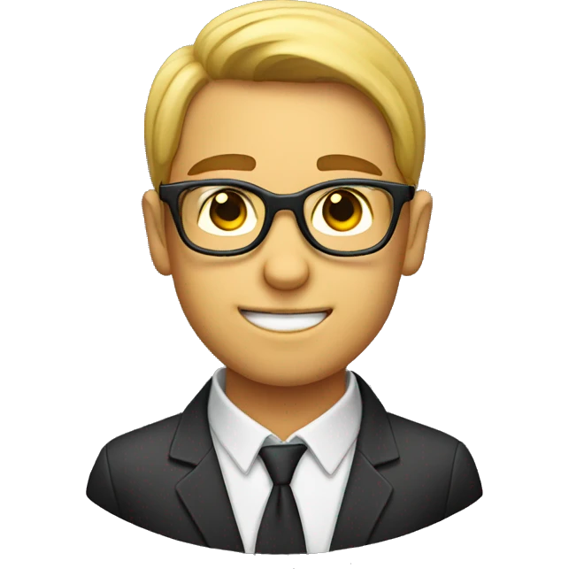 male nerd with rounded eyeglass emoji