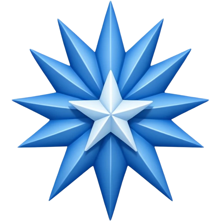 11 corners blue star with white colour tick on it emoji