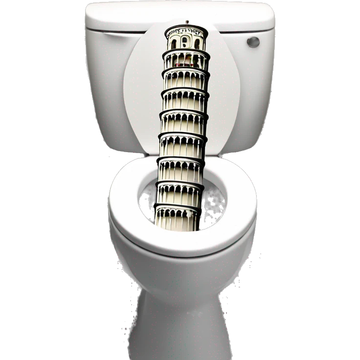 leaning tower of pisa inside of toilet  emoji