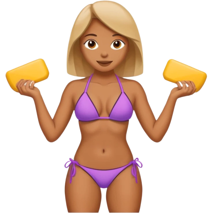 bikini lifted off thigh to show tan line emoji