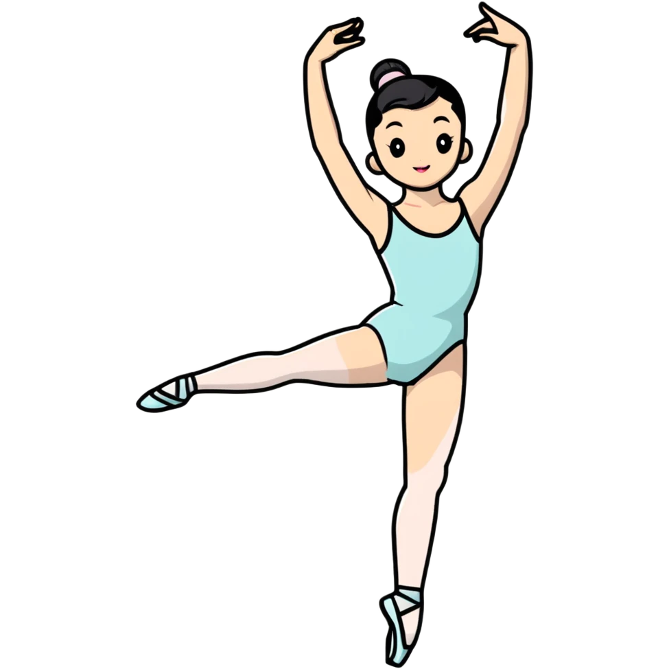 Ballet dancer in a leotard holding number 1 emoji