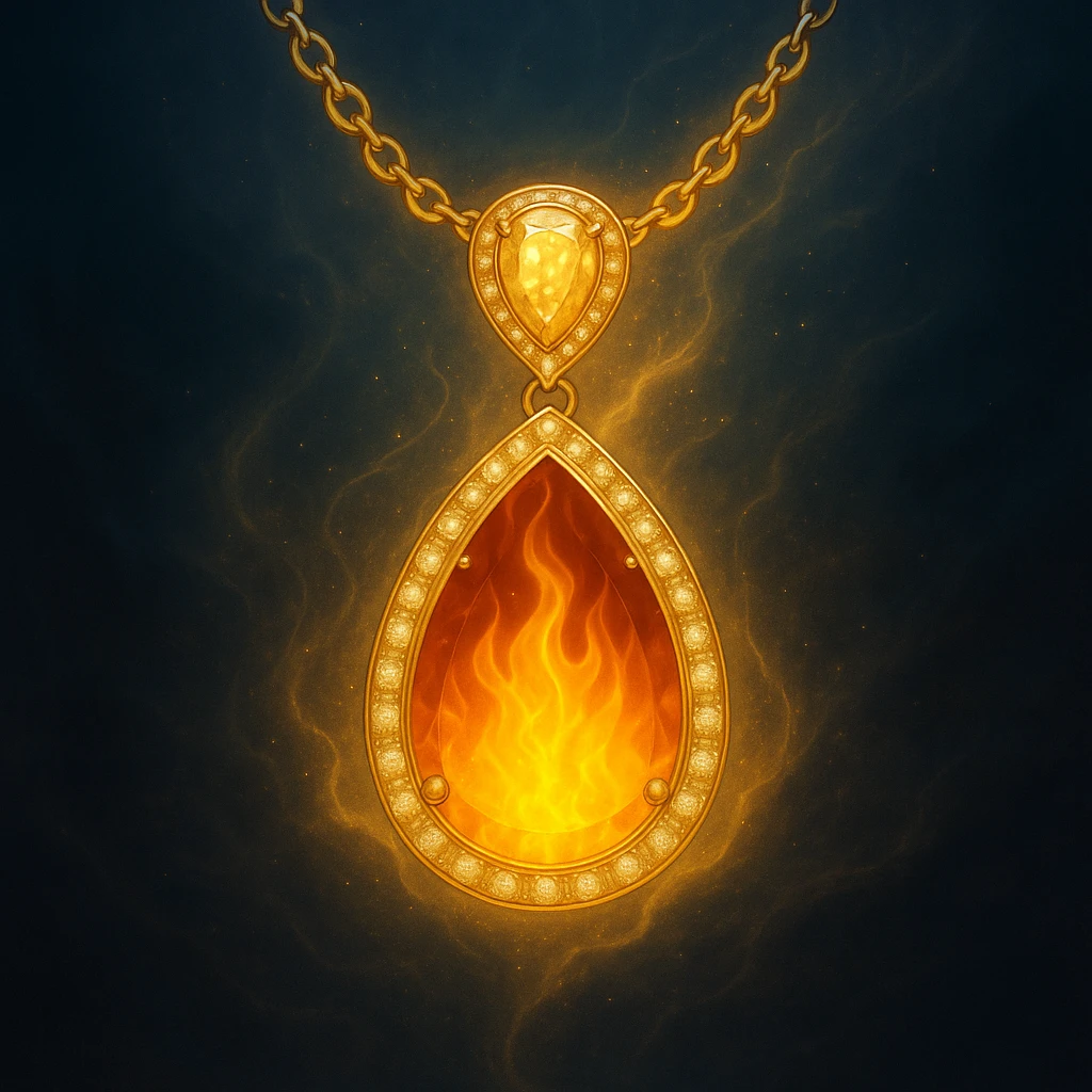 Make the necklace floating and ethereal, with a glowing aura emoji