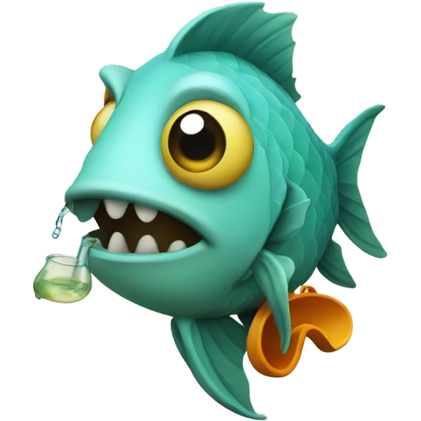 fish holding a waterpipe  emoji
