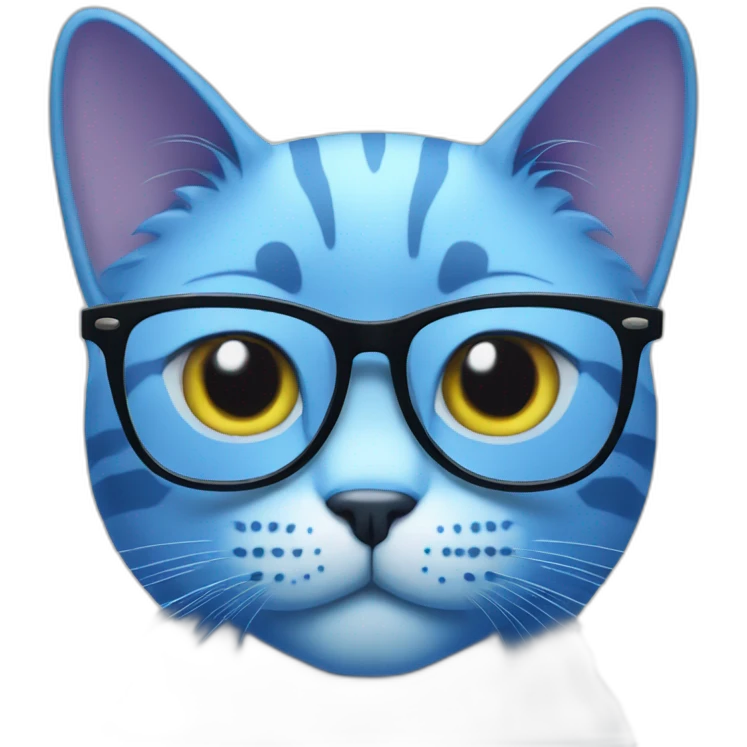 blue cat with glases emoji