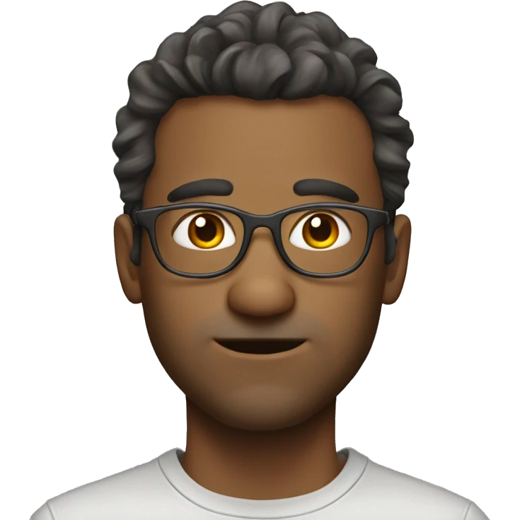 A guy with thin steel glasses with straigt messy medium sized hair emoji