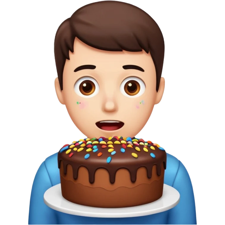 cake with a man hiding inside emoji