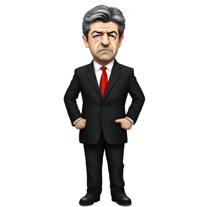 jean-luc mélenchon angry in a black suit and a red tie emoji